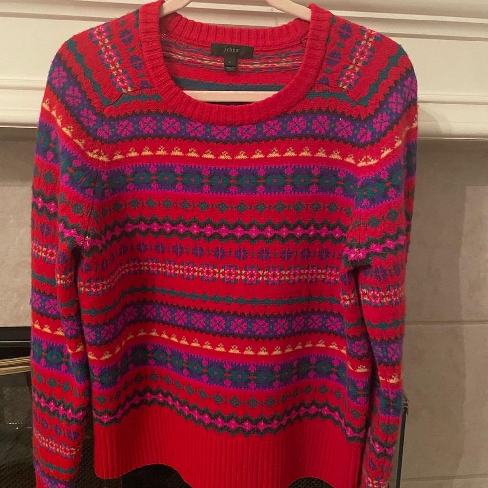 J Crew Christmas sweater size large.